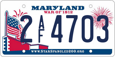 MD license plate 2AF4703