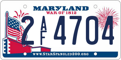 MD license plate 2AF4704