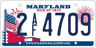 MD license plate 2AF4709