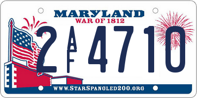 MD license plate 2AF4710