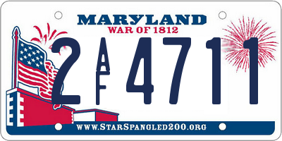 MD license plate 2AF4711