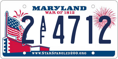 MD license plate 2AF4712