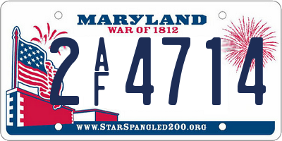 MD license plate 2AF4714