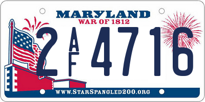 MD license plate 2AF4716
