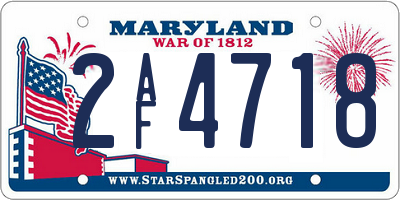 MD license plate 2AF4718