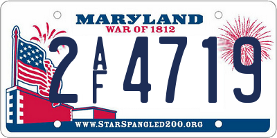 MD license plate 2AF4719