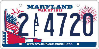 MD license plate 2AF4720