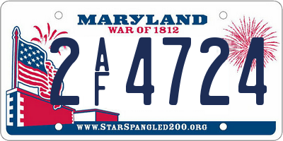 MD license plate 2AF4724
