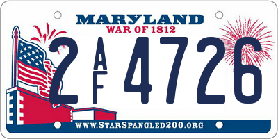MD license plate 2AF4726