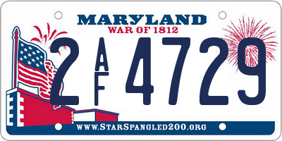 MD license plate 2AF4729