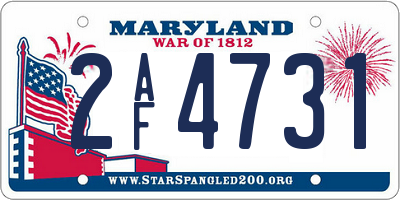 MD license plate 2AF4731