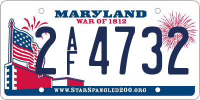 MD license plate 2AF4732