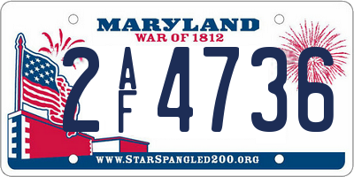 MD license plate 2AF4736
