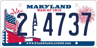 MD license plate 2AF4737
