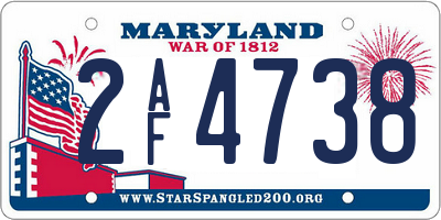 MD license plate 2AF4738