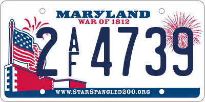 MD license plate 2AF4739
