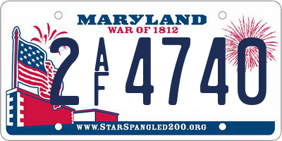 MD license plate 2AF4740