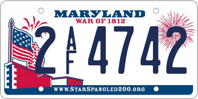 MD license plate 2AF4742