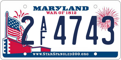 MD license plate 2AF4743
