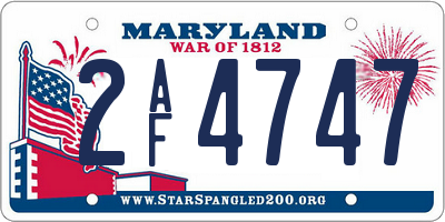 MD license plate 2AF4747