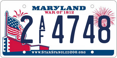 MD license plate 2AF4748