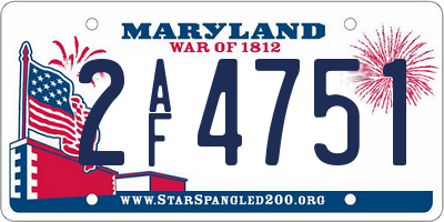 MD license plate 2AF4751