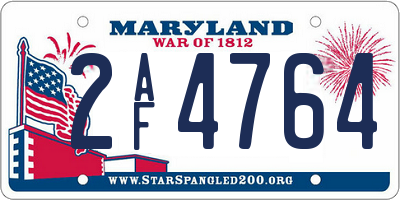 MD license plate 2AF4764