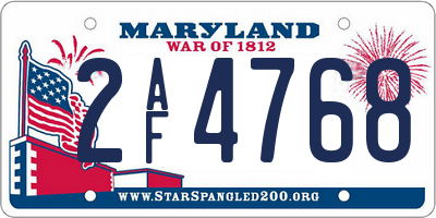 MD license plate 2AF4768
