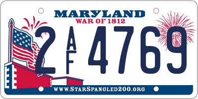 MD license plate 2AF4769