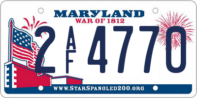 MD license plate 2AF4770
