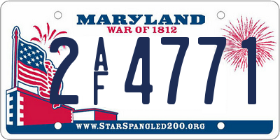 MD license plate 2AF4771