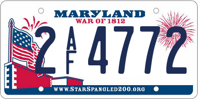 MD license plate 2AF4772