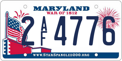 MD license plate 2AF4776