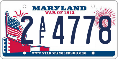 MD license plate 2AF4778