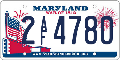 MD license plate 2AF4780