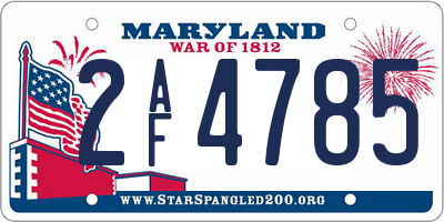 MD license plate 2AF4785
