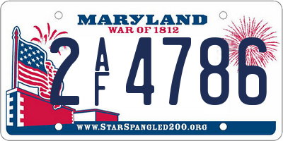 MD license plate 2AF4786