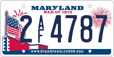 MD license plate 2AF4787