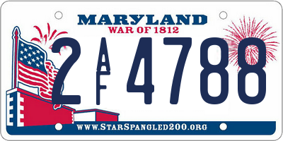 MD license plate 2AF4788