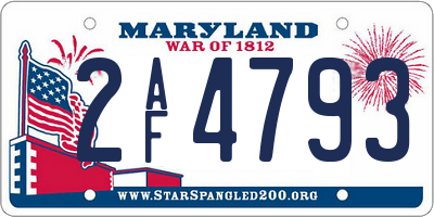 MD license plate 2AF4793