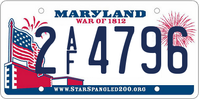 MD license plate 2AF4796