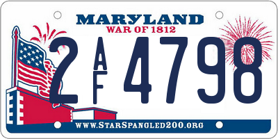 MD license plate 2AF4798