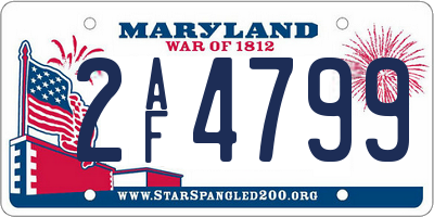 MD license plate 2AF4799