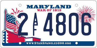 MD license plate 2AF4806