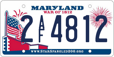 MD license plate 2AF4812
