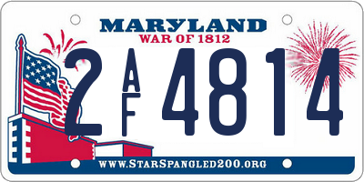 MD license plate 2AF4814