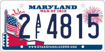 MD license plate 2AF4815