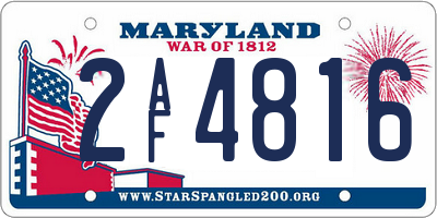 MD license plate 2AF4816