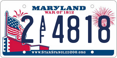 MD license plate 2AF4818
