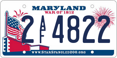 MD license plate 2AF4822